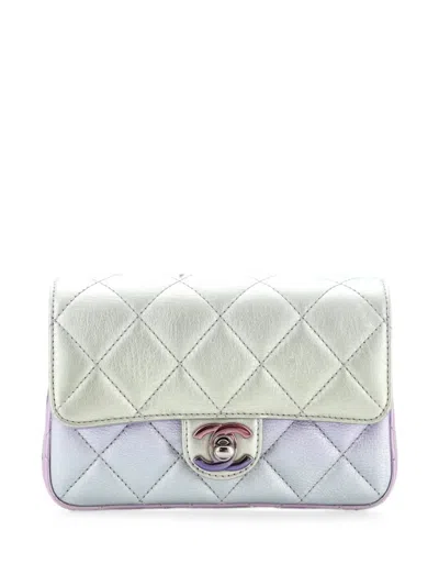 Pre-owned Chanel Cc Chain Handle Flap Quilted Gradient Metallic Calfskin With Gradient Hardware Clutch Bag In Multicolour