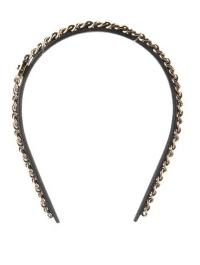 Pre-owned Chanel Cc Chain Headband In Black