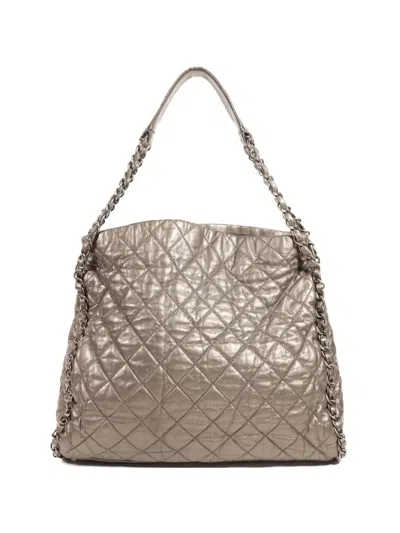 Pre-owned Chanel Cc Chain Me Tote Bag In Silver