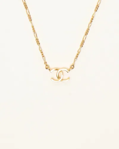 Pre-owned Chanel Cc Chain Necklace In Gold