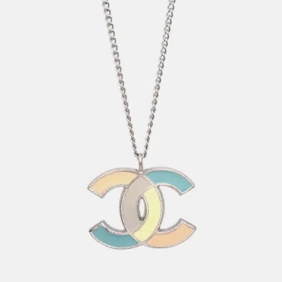 Pre-owned Chanel Cc Chain Necklace Silver