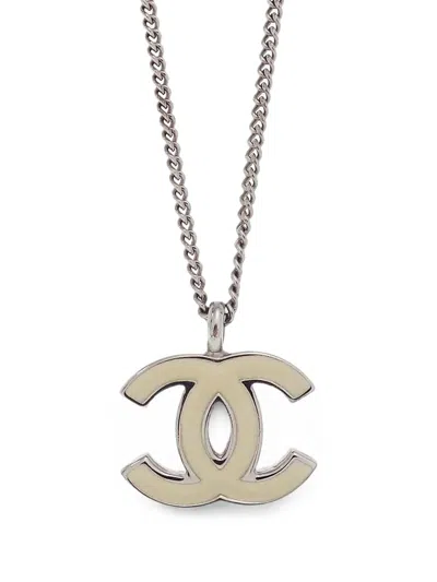 Pre-owned Chanel Cc Chain Necklace In Silver