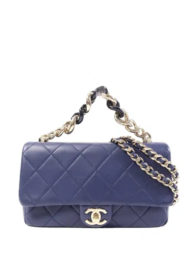 Pre-owned Chanel Cc Chain Shoulder Bag In Blue