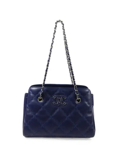 Pre-owned Chanel Cc Chain Shoulder Bag In Blue