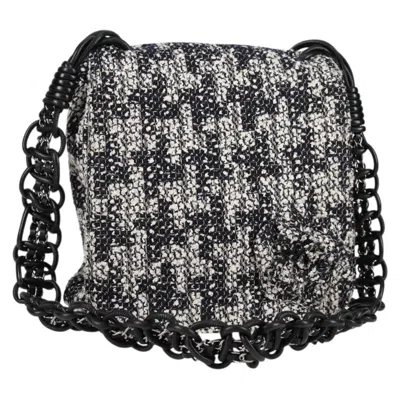 Pre-owned Chanel Cc Chain Shoulder Bag Tweed Tweed Bag () In Black