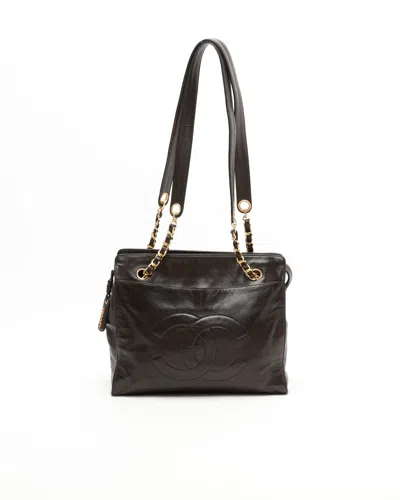 Pre-owned Chanel Cc Chain Tote Bag In Black