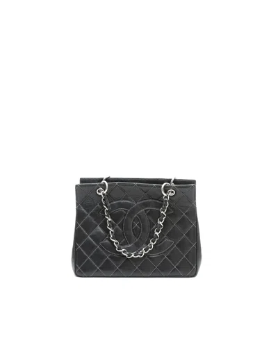 Pre-owned Chanel Cc Chain Tote Bag In Black