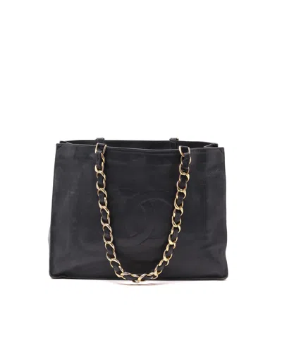 Chanel Cc Chain Tote Bag In Black
