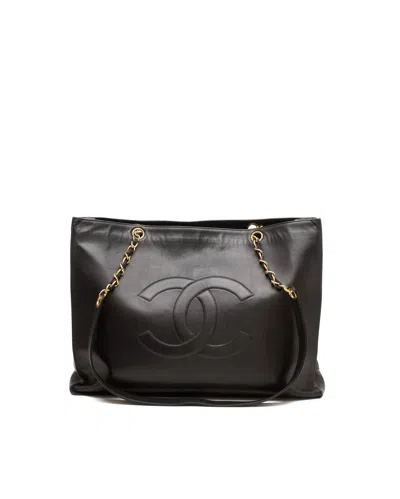 Chanel Cc Chain Tote Bag In Black