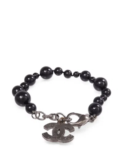 Pre-owned Chanel Cc Charm Bracelet In Silver