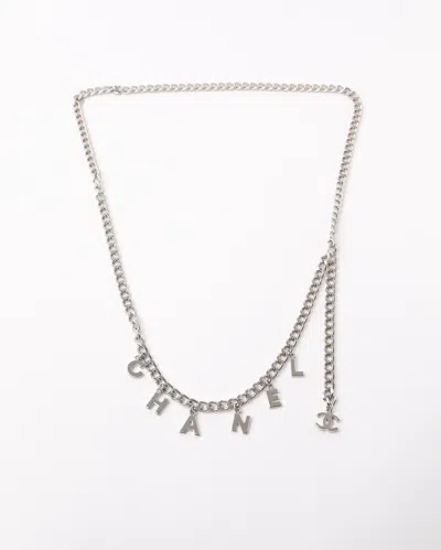 Pre-owned Chanel Cc Charm Silver-toned Necklace