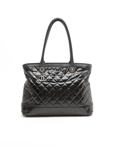 Pre-owned Chanel Cc Charm Tote Bag In Black