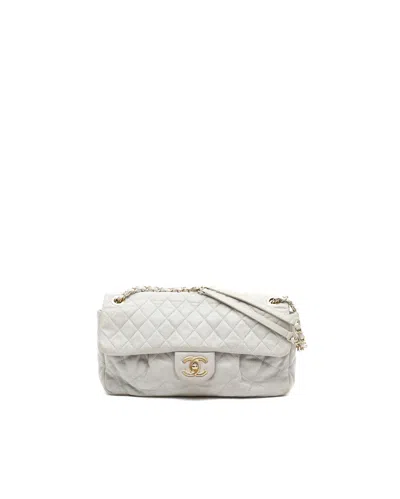 Pre-owned Chanel Cc Chic Quilt Flap Bag In Gray
