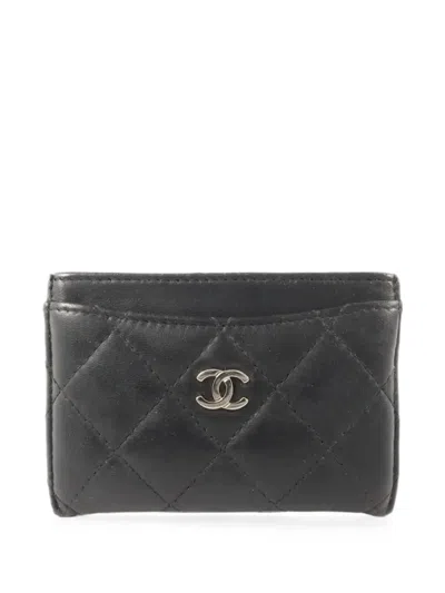 Pre-owned Chanel Cc Classic Card Holder In Black