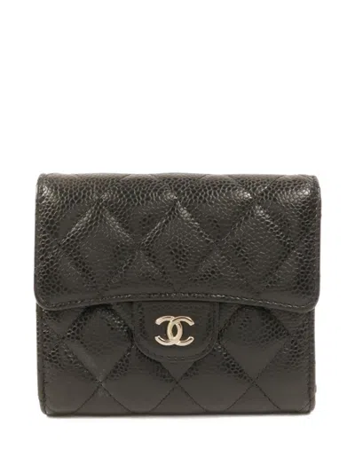 Pre-owned Chanel Cc Classic Flap Wallet In Black