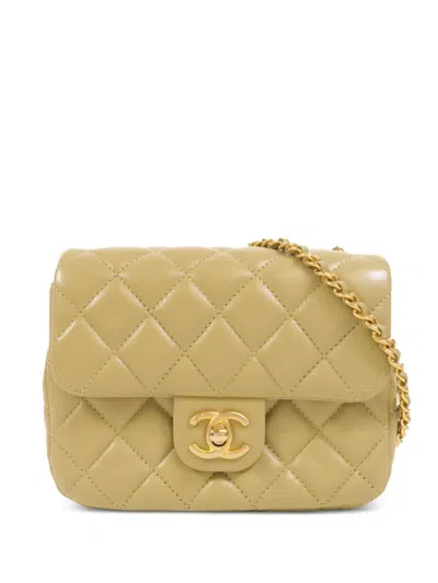 Pre-owned Chanel Cc Coco Heart Shoulder Bag In Green