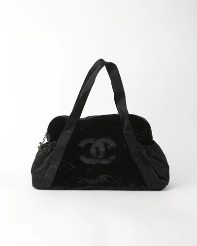 Pre-owned Chanel Cc Coco Velvet Weekend Bag
