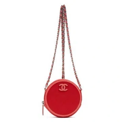 Pre-owned Chanel Cc Color Pop Round Chain Clutch In Pink