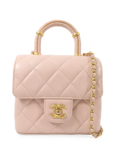 Pre-owned Chanel Cc Crush Mini Tote Bag In Pink