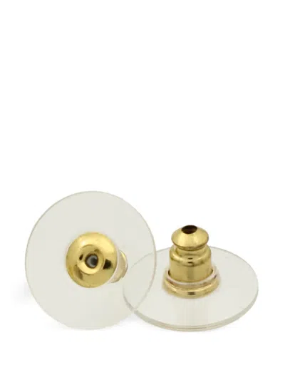 Pre-owned Chanel Cc Crystal-embellished Earrings In Gold