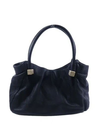 Pre-owned Chanel Cc Cube Leather Tote Bag In Black
