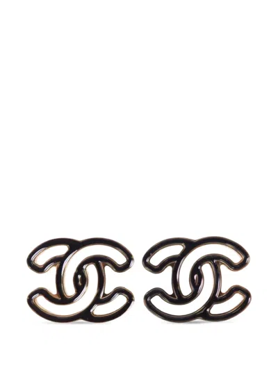 Pre-owned Chanel Cc Cut-out Earrings In Gold