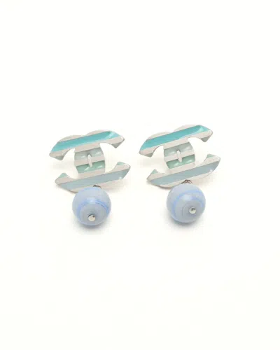 Pre-owned Chanel Cc Dangling Earrings In Multi