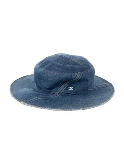 Pre-owned Chanel Cc Denim Bucket Hat In Blue