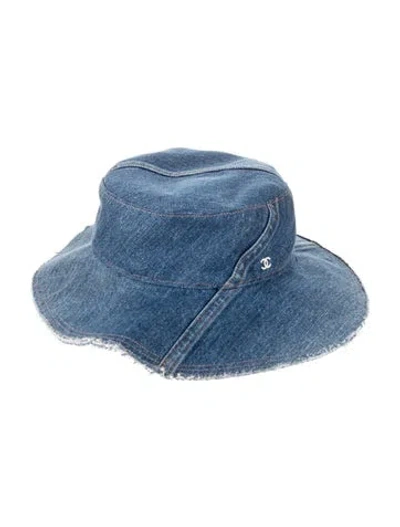 Pre-owned Chanel Cc Denim Bucket Hat In Blue