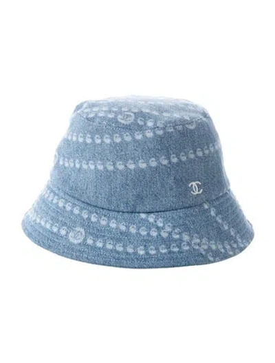 Pre-owned Chanel Cc Denim Bucket Hat In Blue