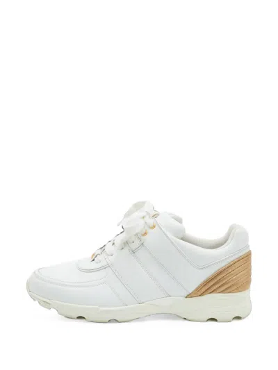 Pre-owned Chanel Cc Detailing Sneakers In White