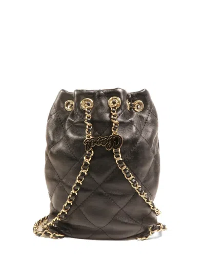Pre-owned Chanel Cc Diamond-quilted Backpack In Black