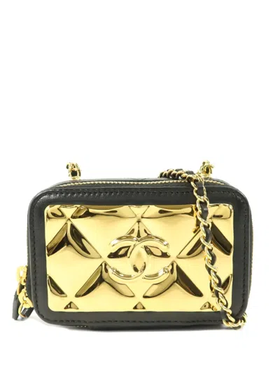 Pre-owned Chanel Cc Diamond-quilted Mini Bag In Black