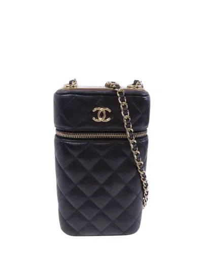 Pre-owned Chanel Cc Diamond-quilted Shoulder Bag In Black