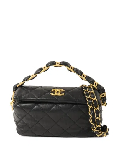 Pre-owned Chanel Cc Diamond-quilted Shoulder Bag In Black