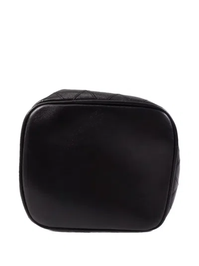 Pre-owned Chanel Cc Diamond-quilted Vanity Case In Black