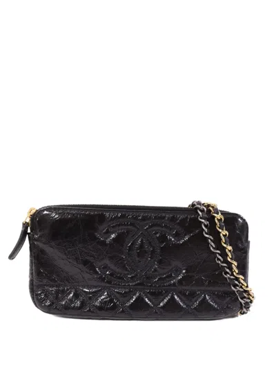 Pre-owned Chanel Cc Double Zip Mini Bag In Black