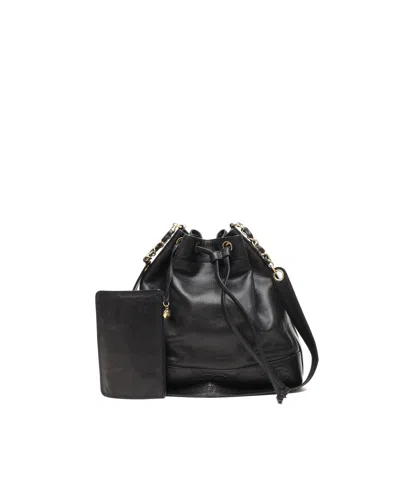 Pre-owned Chanel Cc Drawstring Bucket Bag In Black