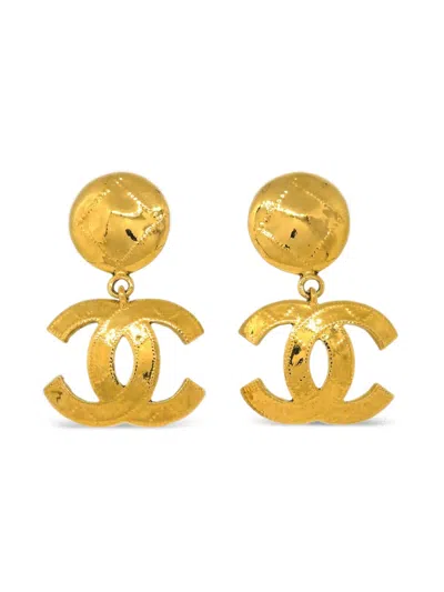 Pre-owned Chanel Cc Drop Earrings