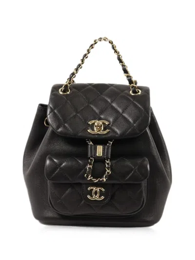 Pre-owned Chanel Cc Duma Backpack In Black