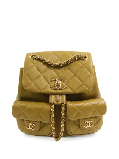 Pre-owned Chanel Cc Duma Backpack In Green