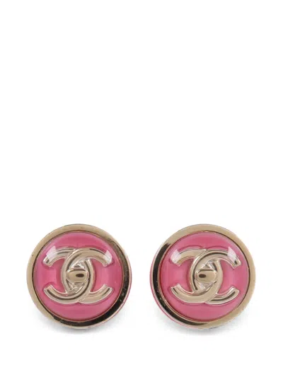 Pre-owned Chanel Cc Earrings In Gold