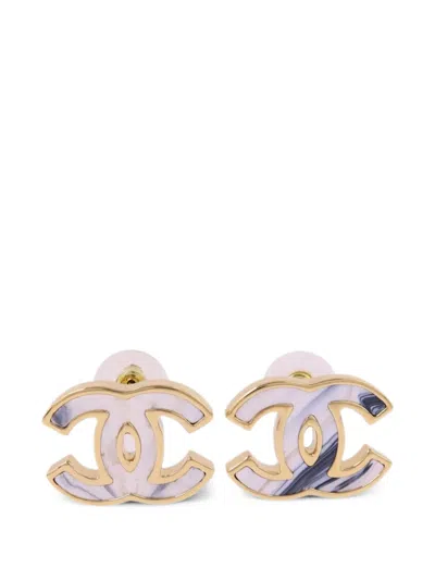 Pre-owned Chanel Cc Earrings In Gold