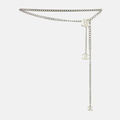 Pre-owned Chanel Cc Enamel Silver Tone Chain Belt