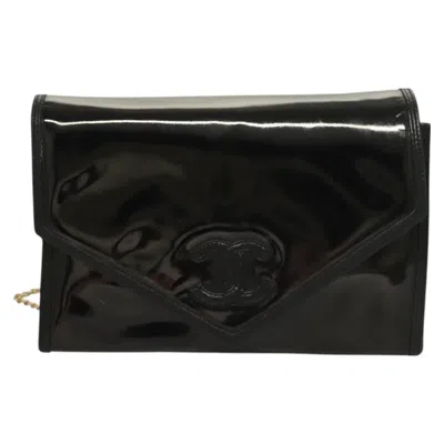 Pre-owned Chanel Cc Envelope Flap Crossbody Patent Leather Black Patent_leather Clutche & Pouche Bag (pre-owne