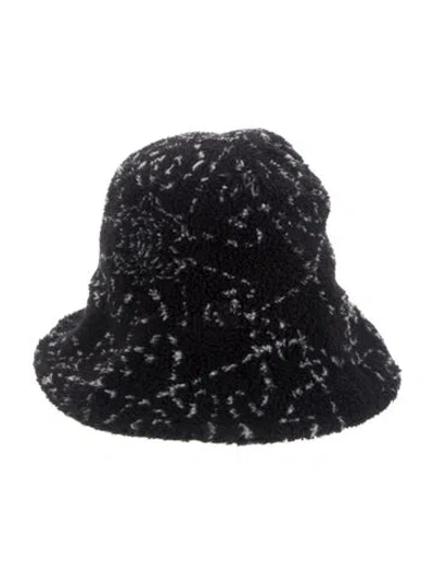 Pre-owned Chanel Cc Faux Fur Bucket Hat In Black