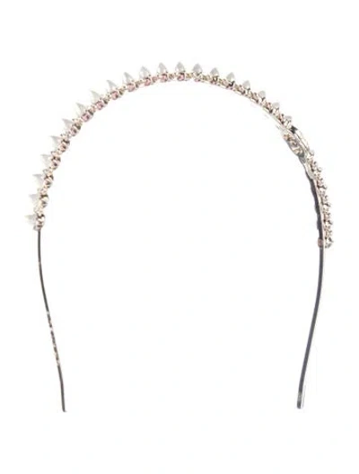 Pre-owned Chanel Cc Faux Pearl Headband In Gold