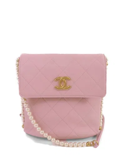 Pre-owned Chanel Cc Faux-pearl Shoulder Bag In Pink