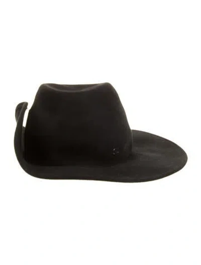 Pre-owned Chanel Cc Felt Cowboy Hat In Black