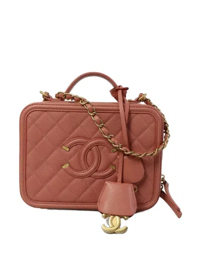 Pre-owned Chanel Cc Filigree Tote Bag In Pink